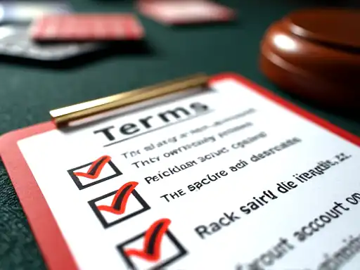 Wagering rules and terms warning concept